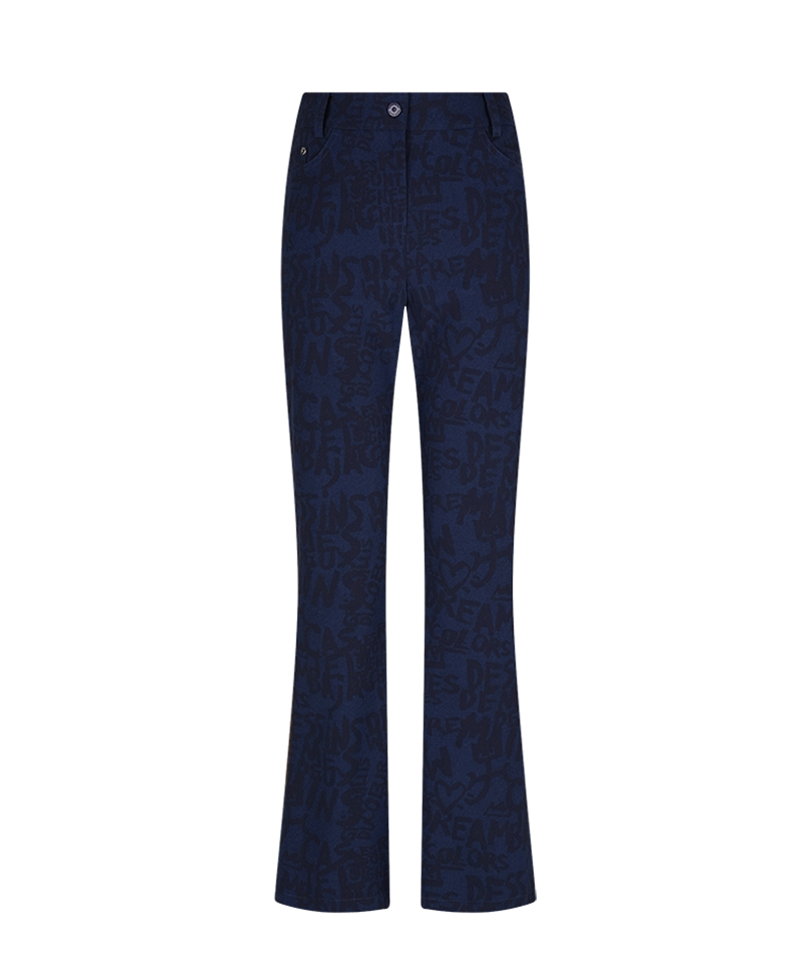 Castelbajac Women's Artwork Pattern Bootcut Pants - Navy