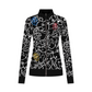 Castelbajac Women's Character Logo Jacquard Zip-Up Cardigan - Black