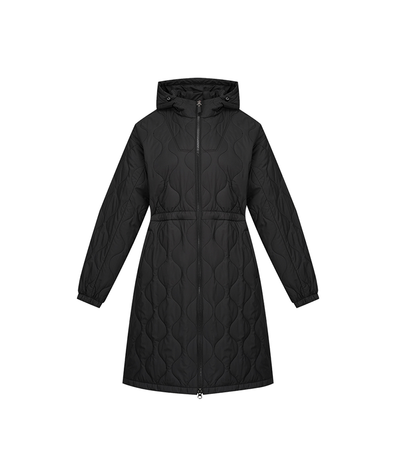 Castelbajac Women's Black Line Quilted Hooded Long Padded Jumper - Black