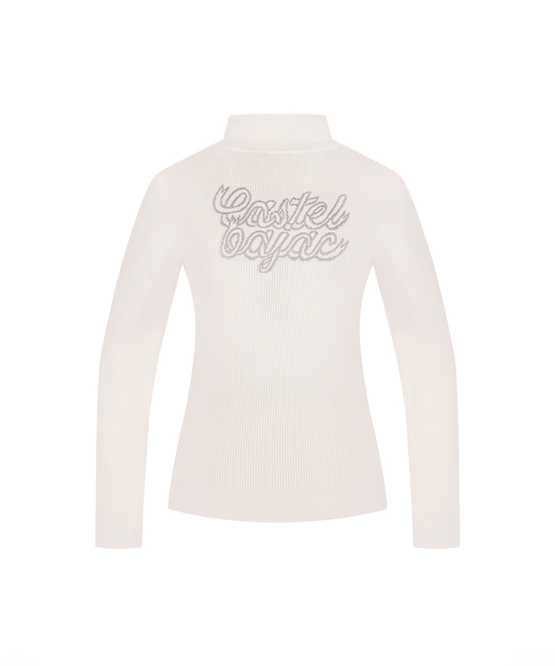 Castelbajac Women's Embroidered Pointed High-Neck Sweater - White