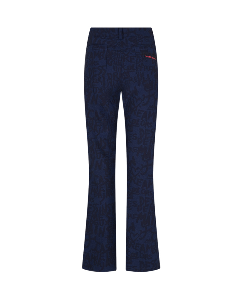 Castelbajac Women's Artwork Pattern Bootcut Pants - Navy