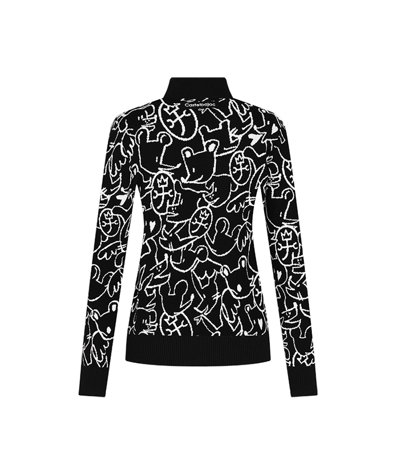 Castelbajac Women's Character Logo Jacquard Zip-Up Cardigan - Black