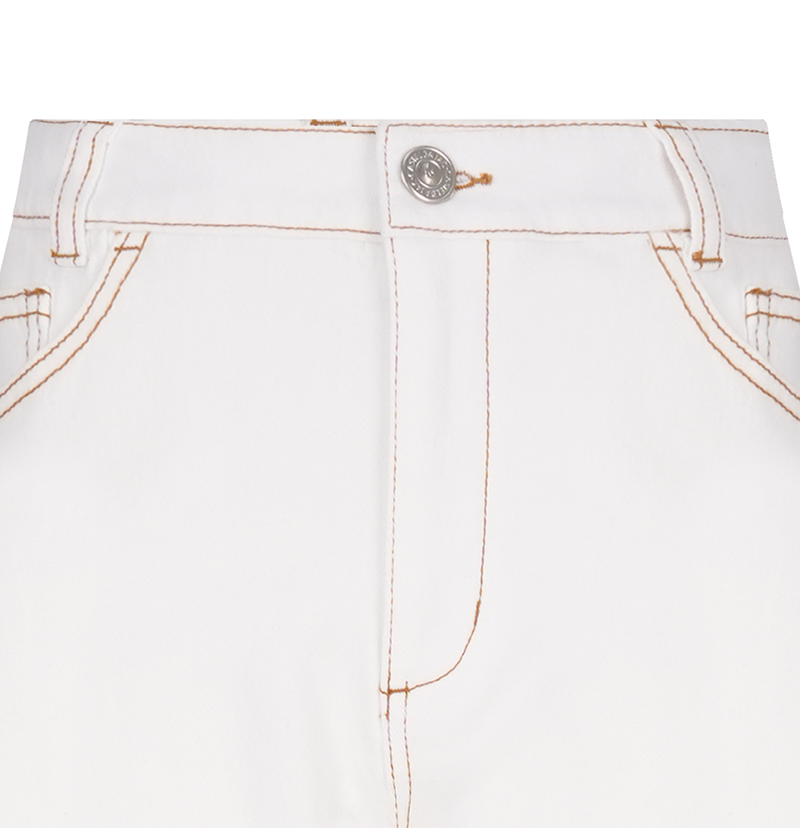 Castelbajac Men's Embroidered Point Standard Denim Pants - Ivory