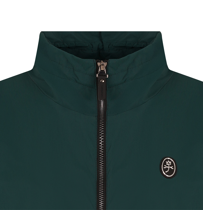 Women's String Zip-Up Short-Sleeve Vest - Green