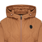 Women's Quilted Hooded Padded Jumper - Brown