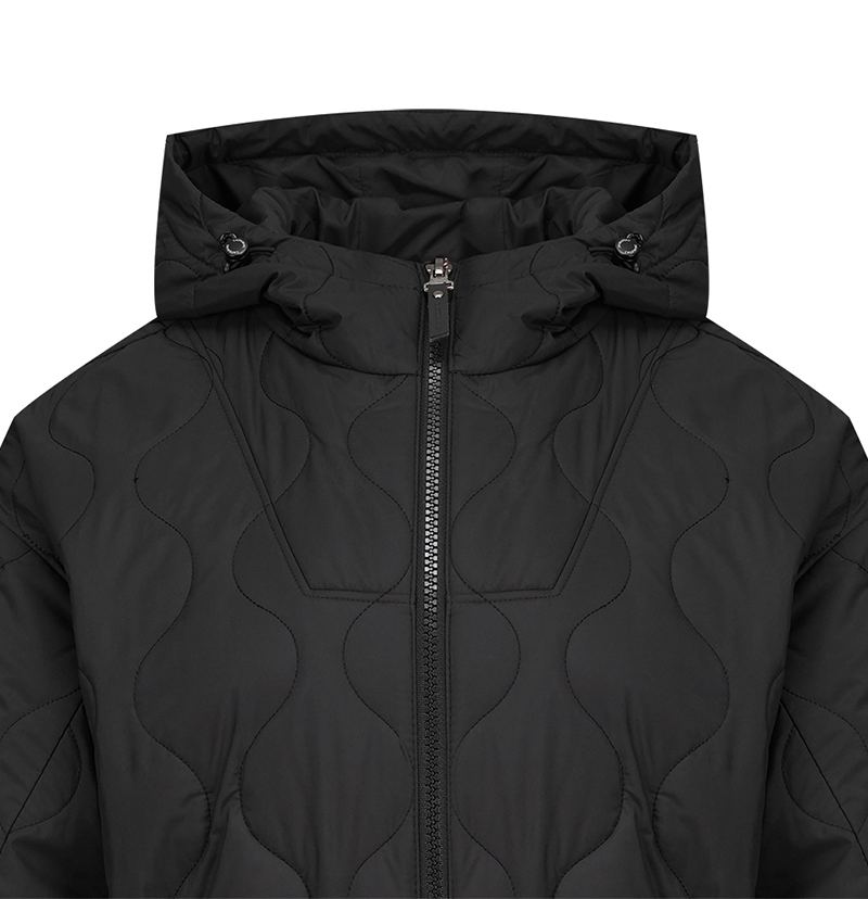 Castelbajac Women's Black Line Quilted Hooded Long Padded Jumper - Black