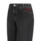 Castelbajac Men's Embossed Point Standard Denim Pants - Black