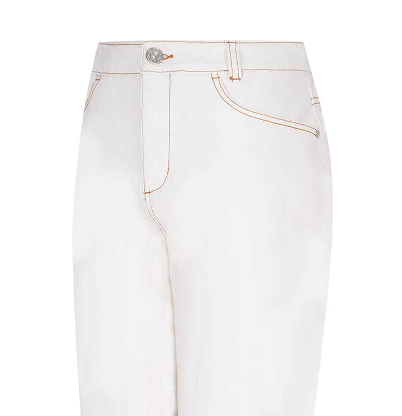 Castelbajac Men's Embroidered Point Standard Denim Pants - Ivory