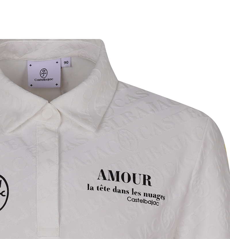 Women's Character Point Jacquard Collar T-Shirt - White