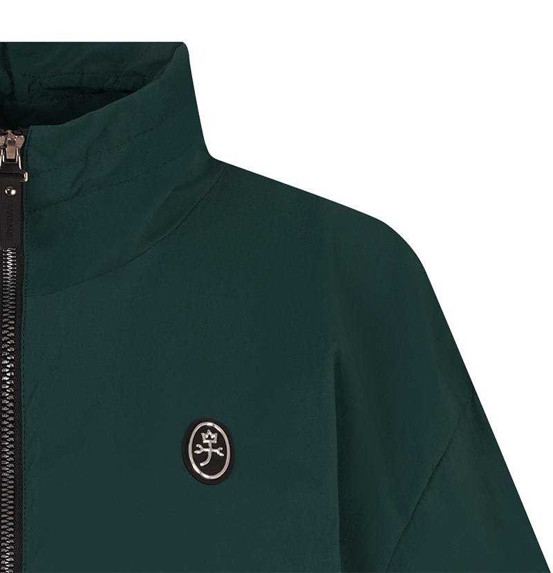 Women's String Zip-Up Short-Sleeve Vest - Green