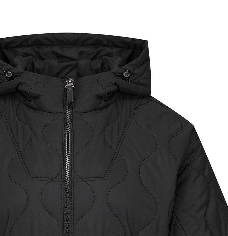 Castelbajac Women's Black Line Quilted Hooded Long Padded Jumper - Black