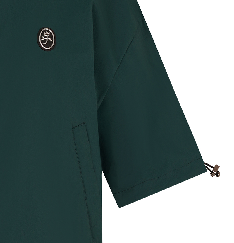 Women's String Zip-Up Short-Sleeve Vest - Green