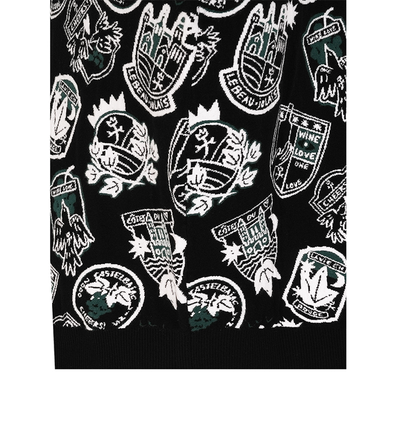 Castelbajac Men's Emblem Pattern Knit - Black