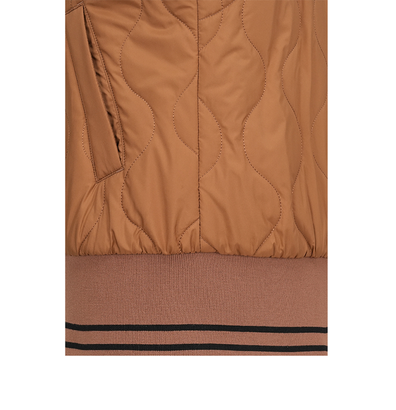 Women's Quilted Hooded Padded Jumper - Brown
