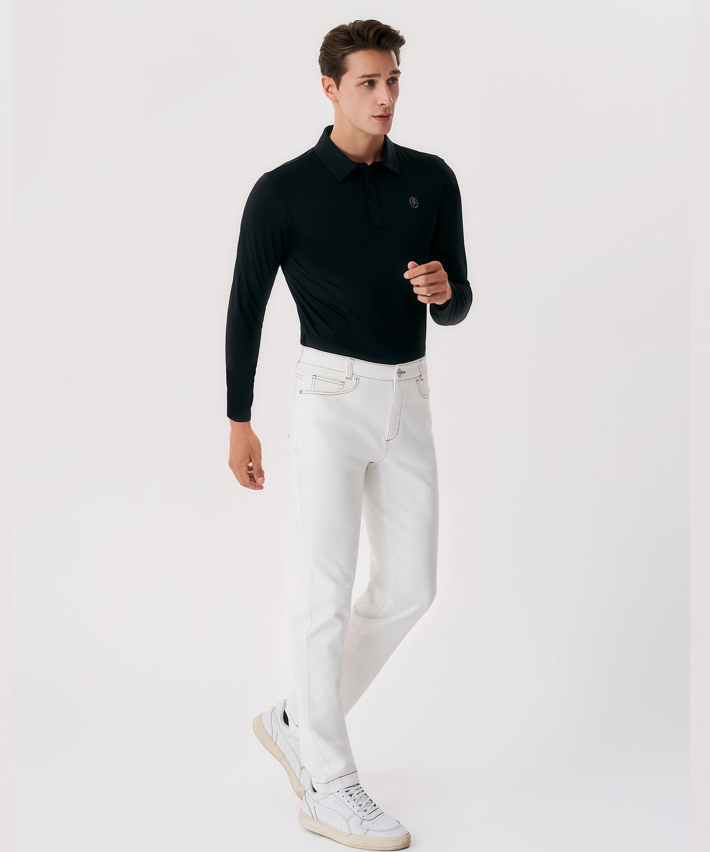 Castelbajac Men's Basic Collared T-Shirt - Black