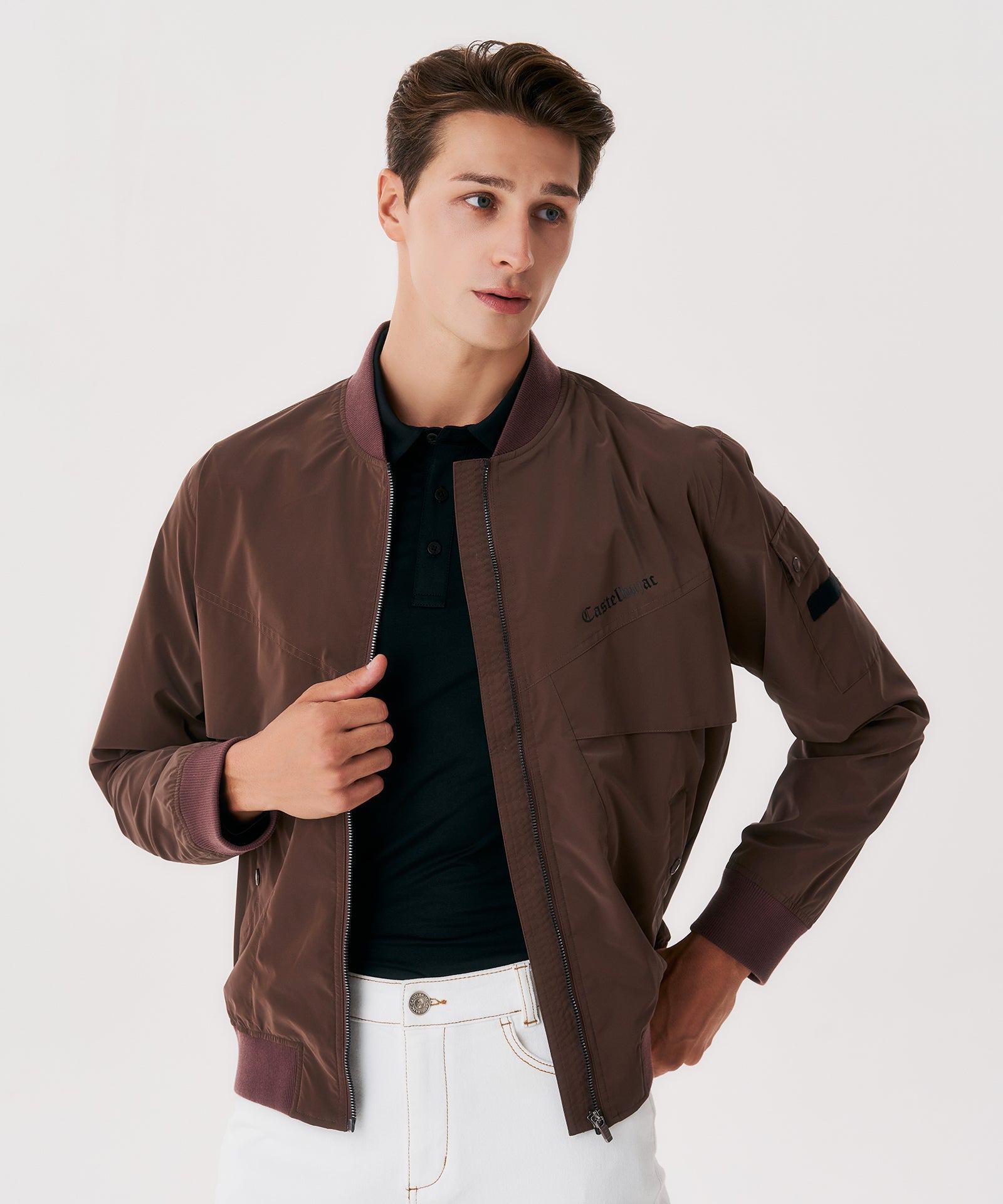 Castelbajac Men's Black Lined Cut-Out Blouson Jumper - Brown