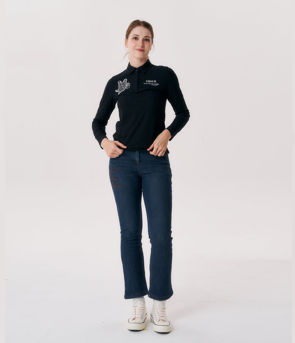 Castelbajac Women's Character Point Jacquard Collar T-Shirt - Black